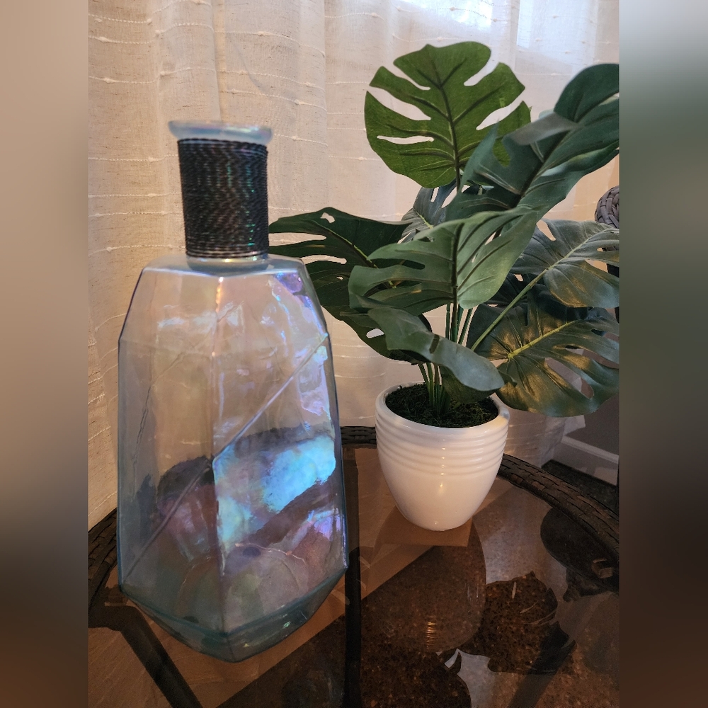 Tall Opaque Blue Decorative Vase